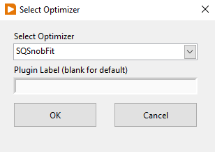 Screenshot of "Select Optimizer" window.